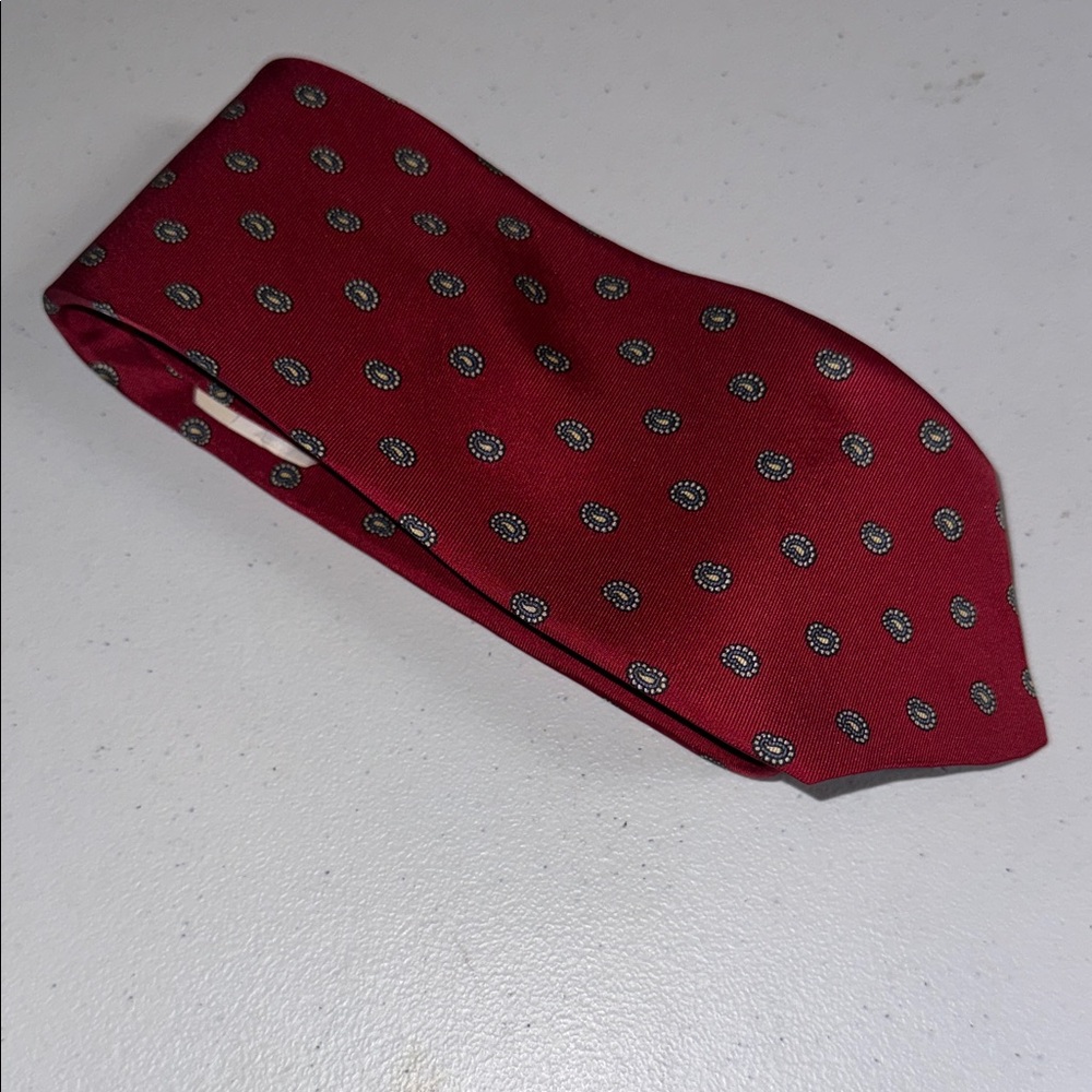 Vintage Angelo Corelli Silk Tie Elegant Red Polka Dot Tie